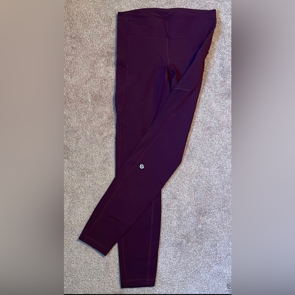 Lululemon Leggings Size 6 Garnet/ Maroon - Picture 2 of 6